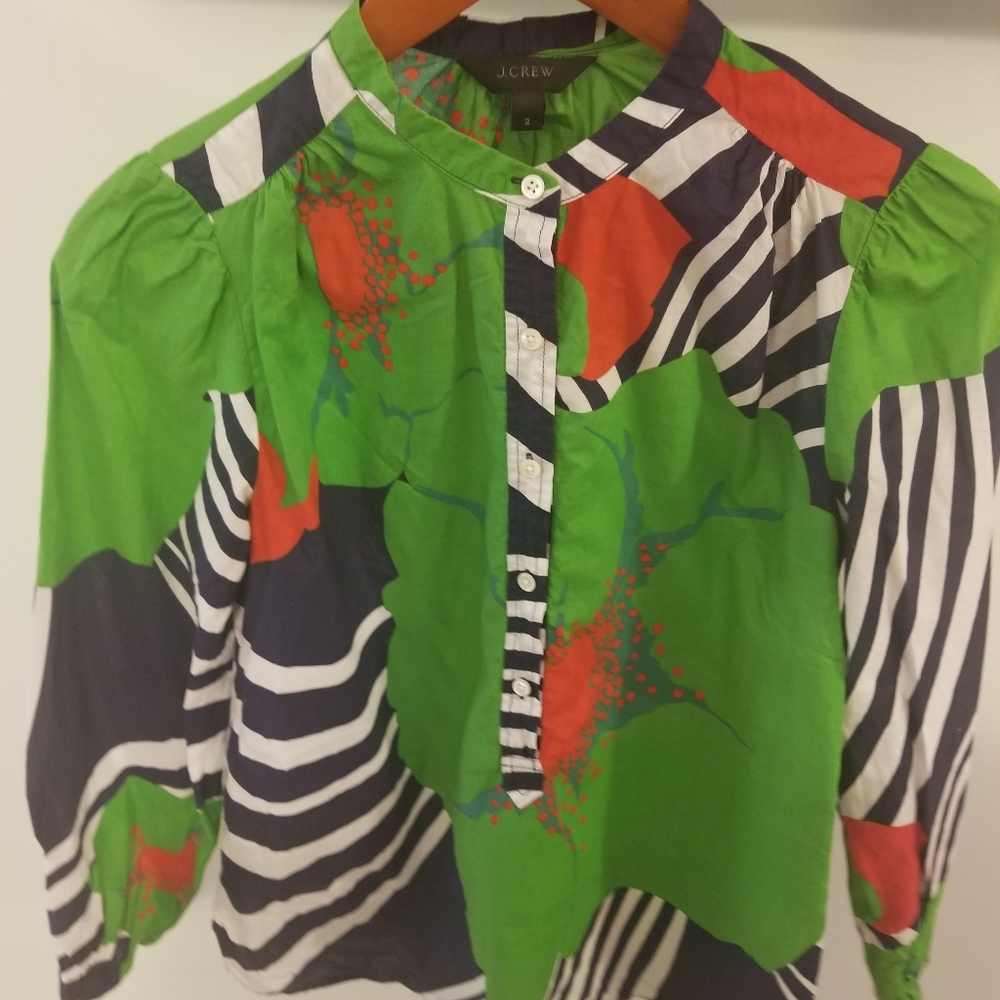 J Crew floral print top size 2